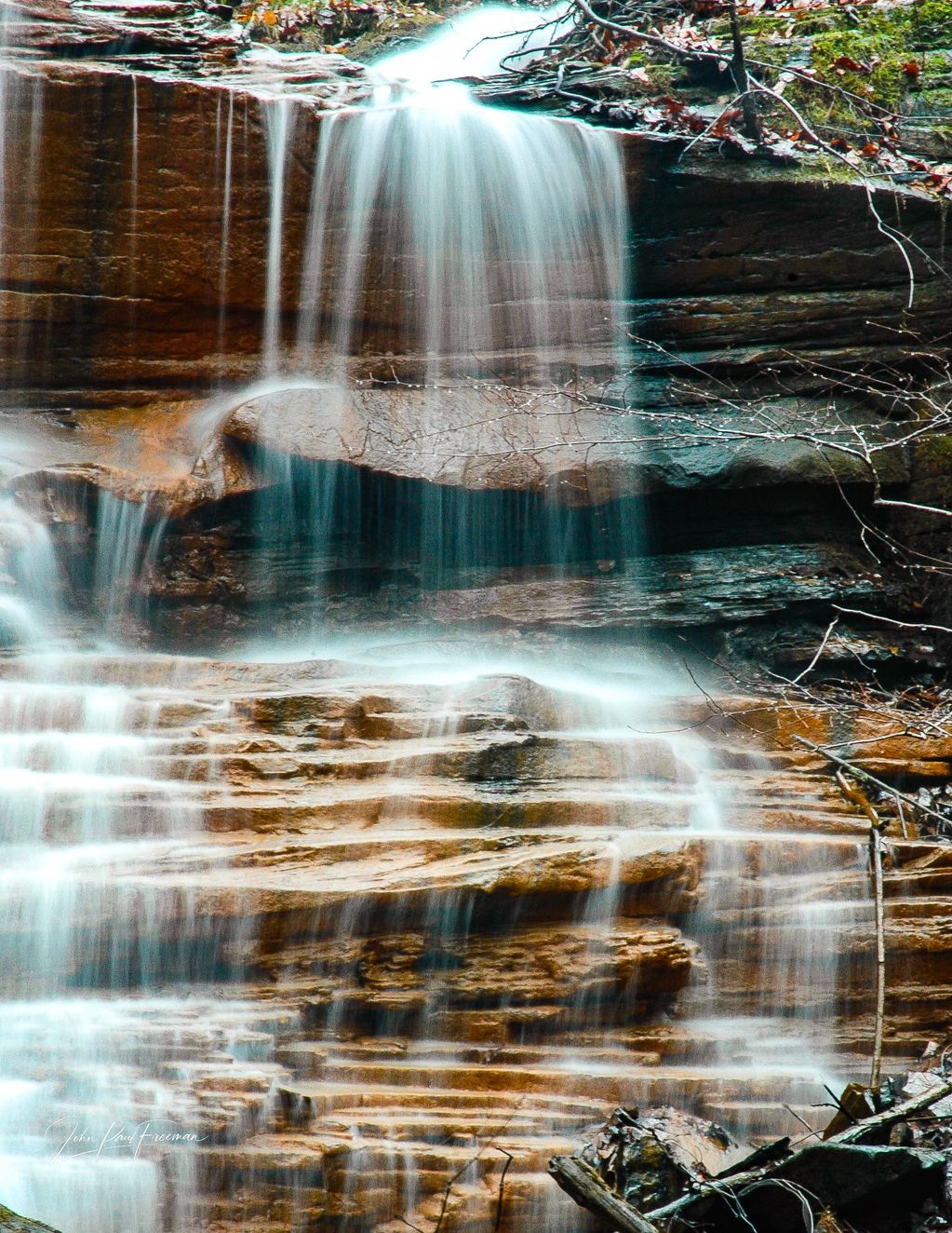 waterfall along the Cumberland Trail
