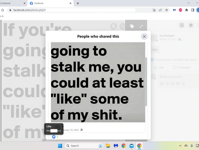 Screen shot of suspected stalking.
