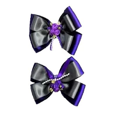 Purple and grey bows