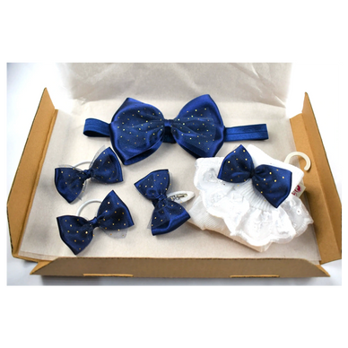 Handmade Blue Bows Box Set 