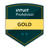Intuit ProAdvisor Gold badge with two stars.