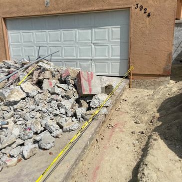 Concrete demo in a pile ready for hauling away