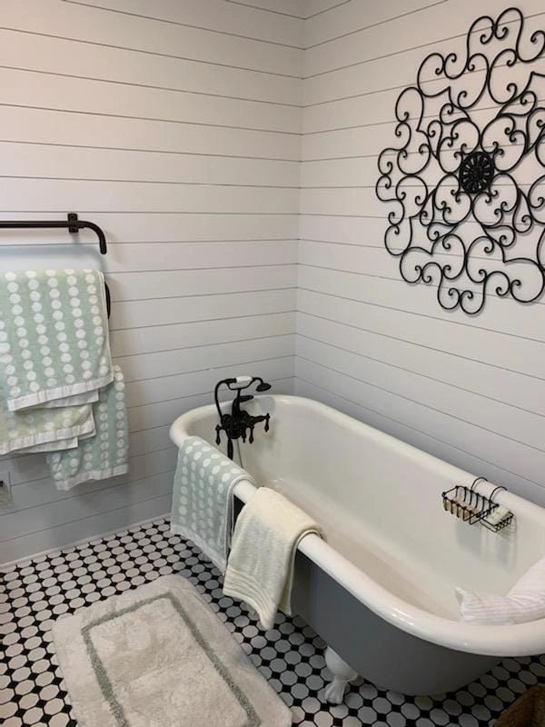Country Farmhouse Bathroom Refinished Claw Foot Bathtub