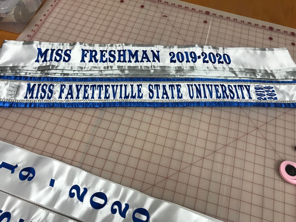 Miss Freshman 2019-2020: White Center, Silver Wraparound, Royal Blue Title
Miss Fayetteville State U