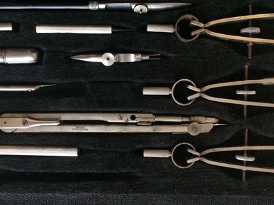 Vintage drafting tool set