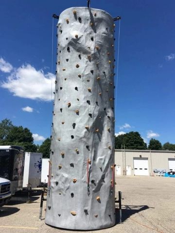 Rent a 25 ft tall hard, trailer mounted rock climbing wall for a carnival or fun fair. Chicago, IL.