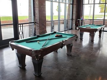 Pool tables in the bawl room at 360 MALL  Pool table, Entertaining,  Billiard table