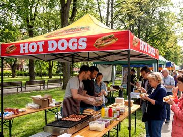 10x10 Hot Dogs Vendor Tent Rental Chicago, IL