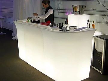 Folding 4 Foot LED Glow Light Up Portable Bar on Wheels