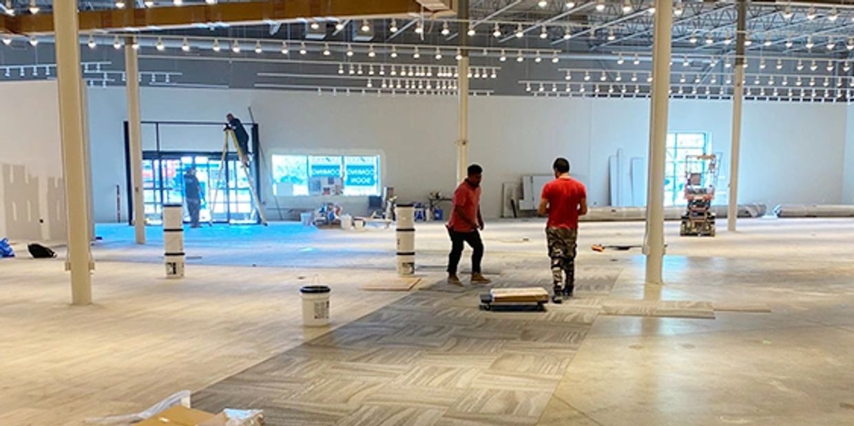a vinyl installation project for a large and open commercial space