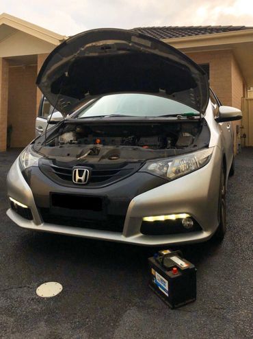 Honda Civic starter battery replacement.