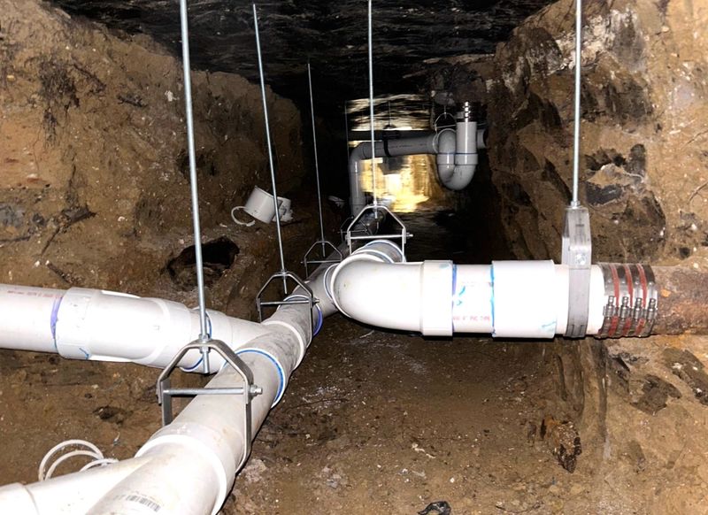 underground sewer brand new pvc pipes
