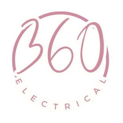 Logo featuring '360 Electrical' in stylized pink text within a circular design.