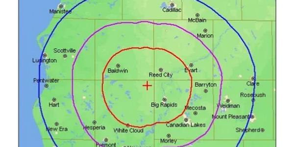 Coverage Map for WDEE-FM