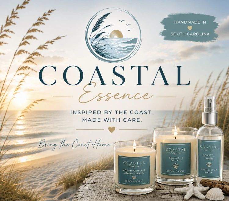 Coastal Essence candles and spray inspired by the coast.