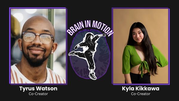 Portraits of Tyrus Watson and Kyla Kikkawa, co-creators of Brain in Motion.