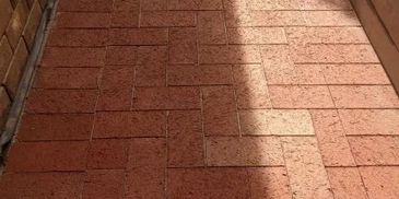 clay pavers laid in a herringbone pattern at a Golden Grove property in Adelaide's north eastern 