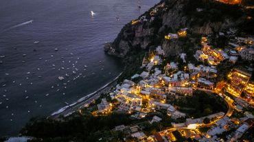 Cityscapes of Positano town with altered color correction