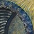Mixed media painting of arch structures feature trefoil decoration