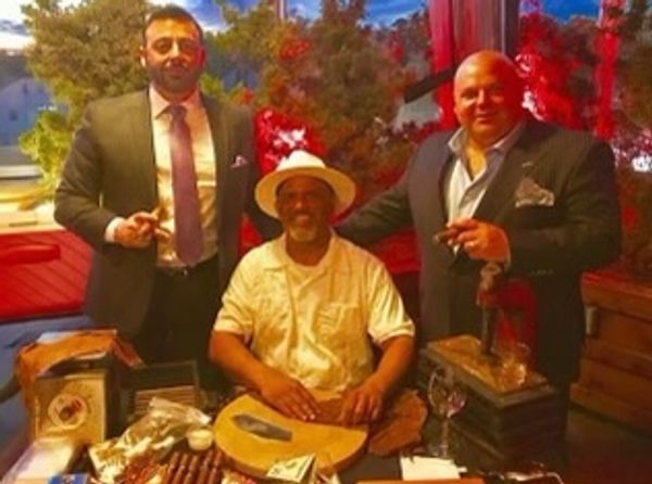 Former Detroit Tiger Gary Sheffield shows off cigars at Midland's