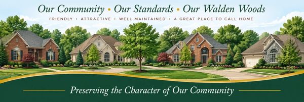 Advertisement for Walden Woods community with beautiful homes and greenery.