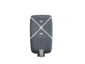 Black rectangular remote control with up and down arrows.