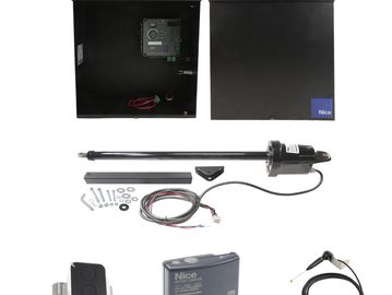 Nice automatic gate opener kit with control box and accessories.