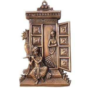 Metal Hand Crafted Radha Krishna Wall Hanging Religious Wall Hangings Home Decor Gift