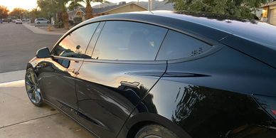 3M satin black chrome delete on Tesla model 3