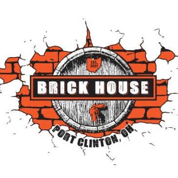 Logo for Brick House in Port Clinton, Ohio with a brick wall design.