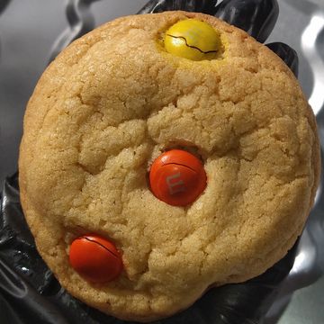 Soft baked cookie with m&ms