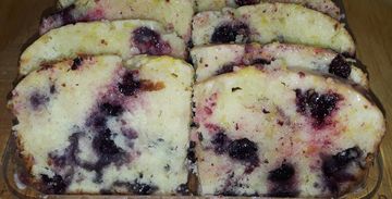 Slices of our lemon blueberry quick bread