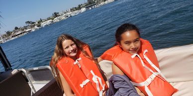 Floatation life vests on TikiFunBoats Big Bamboo