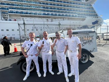 Crew of Princess Enchanted Princess with Karmic Ice Cream truck in Ft Lauderdale Florida