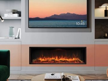 Regency Skope E135 Modern Linear Electric Fireplace. Dramatic 15” glass viewing height
1-Sided Linea