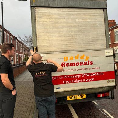 2 men with a removal van in Manchester street