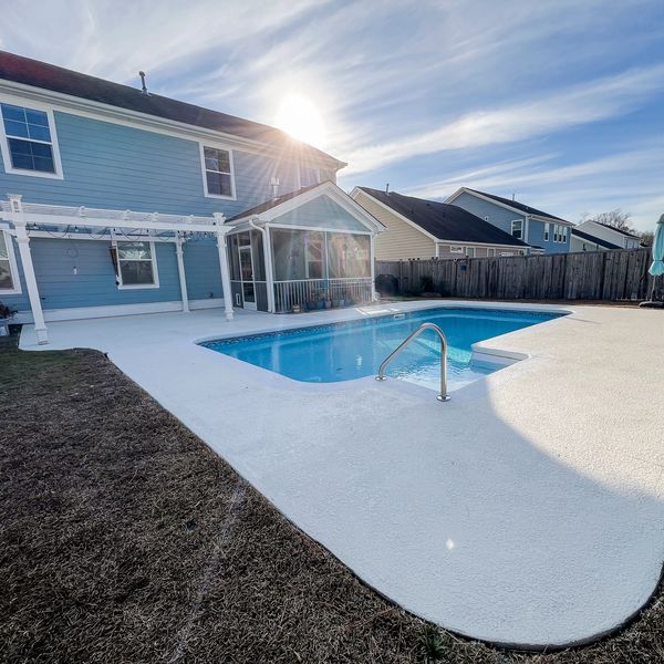 Pool deck coating project in Summerville, SC. 