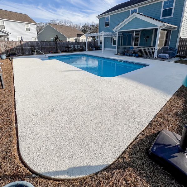 Pool deck coating project in Summerville, SC. 