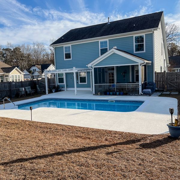 Pool deck coating project in Summerville, SC. 