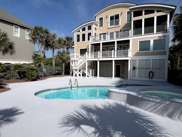 Pool deck resurfacing project on Isle of Palms, SC. 