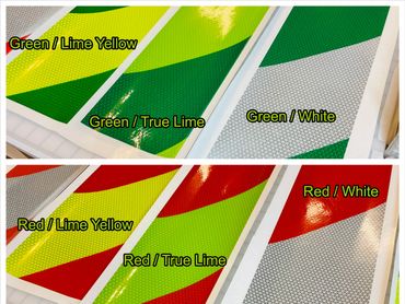 multi colored reflective truck panels decals