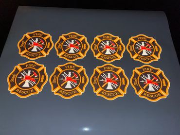 custom printed laminated reflective decals for fire departments