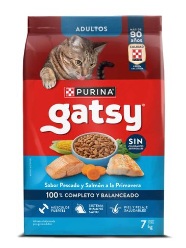 Bolsa de alimento para gatos Gatsy sabor pescado y salmón.