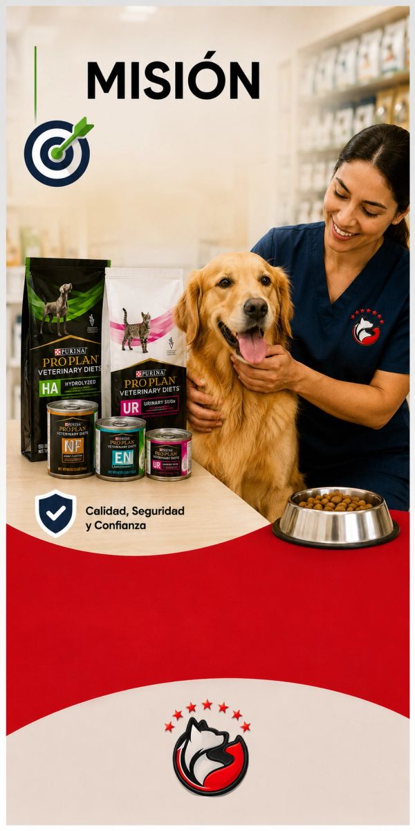 Veterinary professional with a happy golden retriever and Purina Pro Plan pet food.