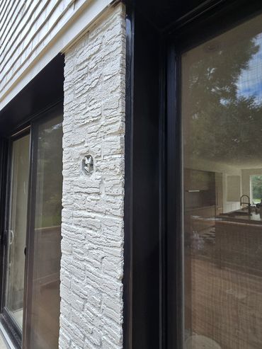 Sliding door caulking.