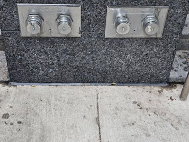 Caulking granite to concrete.