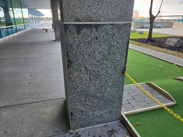 Sealing joints, granite to granite.