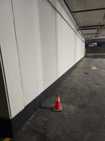 A caulk bead was applied to the perimeter of the granite to the precast walls for a seamless look.