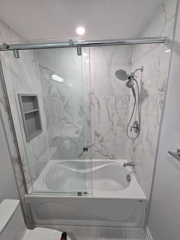 Renovated shower caulking 