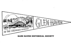 Illustration of Glen Haven in the Colorado Rockies with historical society text.